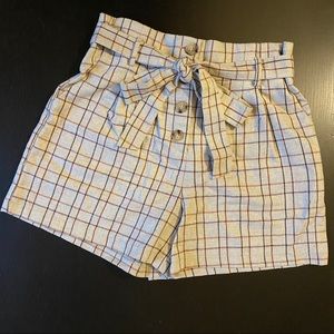 🍇Plaid High Waisted Dress Shorts